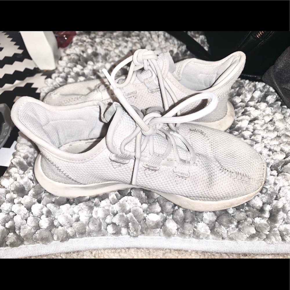 White Adidas Tubular Shadow Shoes